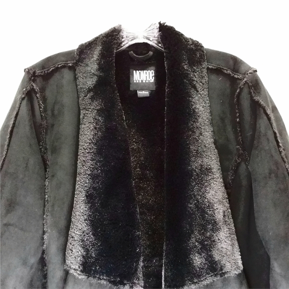 Monroe & Main Women's Faux Suede Embroidered Open Jacket - Picture 3 of 6